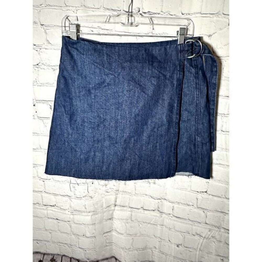 MADEWELL LADIES DENIM MINI WRAP SKIRT (6)‎ WORN ONCE EUC A-151